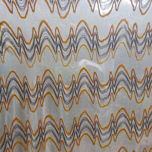 Superb psychedelic groovy wide and long pair of curtain panels from the 1970s